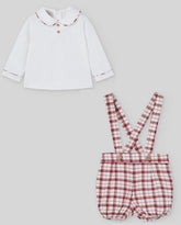 Plaid Overall Set