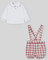 Plaid Overall Set