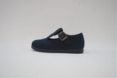 Navy Blue Suede Pepito with Buckle