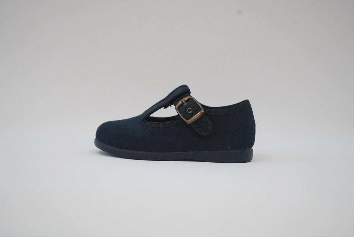 Navy Blue Suede Pepito with Buckle
