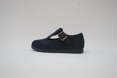 Navy Blue Suede Pepito with Buckle