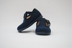 Navy Blue Suede Pepito with Buckle